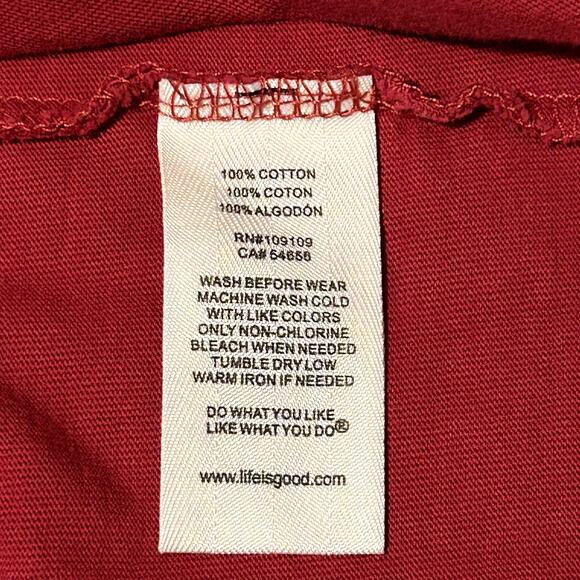 LIFE IS GOOD XXL Winter Wanderland Graphic T Red Men's Classic Fit Long Sleeves - Picture 8 of 9